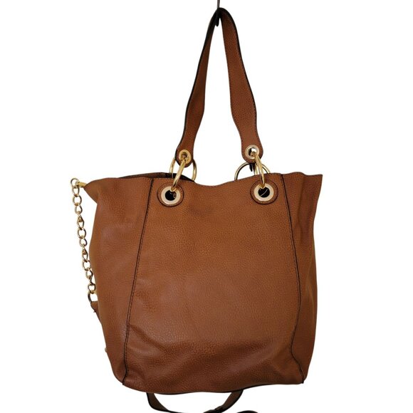 Steve Madden Brown Leather Tote Bag & Removable Pouch - Picture 2 of 10